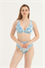 Kadın Mavi Yaprak Desen Bikini Takım