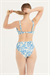 Kadın Mavi Yaprak Desen Bikini Takım