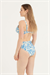 Kadın Mavi Yaprak Desen Bikini Takım