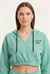 Kadın Mint Yeşil Kapüşonlu Crop Sweat