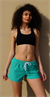 Kadın Mint Yan Fermuarlı Deniz Şortu