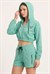 Kadın Mint Yeşil Kapüşonlu Crop Sweat