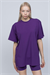 Kadın Mor Oversize T-shirt