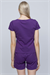 Kadın Mor V Yaka T-shirt