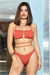 Kadın Nar Çiçeği Straplez Bikini Takım