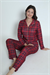 Kadın Önden Düğmeli Kırmızı Ekose Desen Pijama Üstü