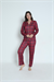 Kadın Önden Düğmeli Kırmızı Ekose Desen Pijama Üstü