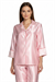 Kadın Pembe Çizgili Saten Pijama Üstü