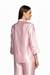 Kadın Pembe Çizgili Saten Pijama Üstü