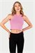 Kadın Pembe Halter Yaka Crop