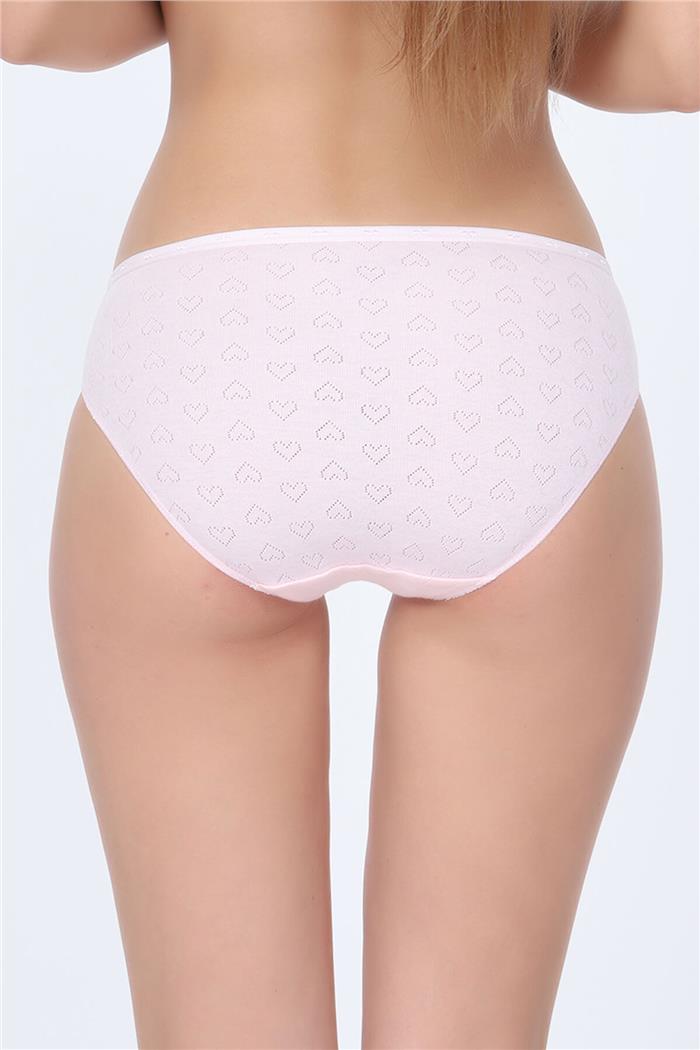 Kadın Pembe Jakarlı Kalpli Slip