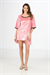 Kadın Pembe Kadife Kapri Kol Dantel Detay Sabahlık