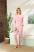 Kadın Pembe Labubu Desen Uzun Tek Alt