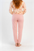 Kadın Pembe Marla Paçası Lastikli Pijama Altı