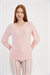 Kadın Pembe Marla Patlı Kolucu Manşetli Pijama Üstü