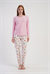 Kadın Pembe Marla Uzun Kol Pijama Üstü