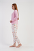 Kadın Pembe Marla Uzun Kol Pijama Üstü
