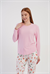 Kadın Pembe Marla Uzun Kol Pijama Üstü