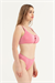 Kadın Pembe Önü Düğme Detay Simli Bikini Takım
