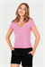 Kadın Pembe V Yaka T-shirt