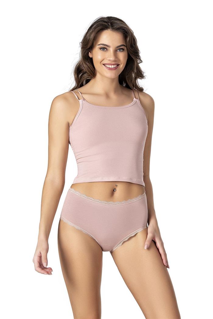 Kadın Pudra Çift İp Askılı Crop