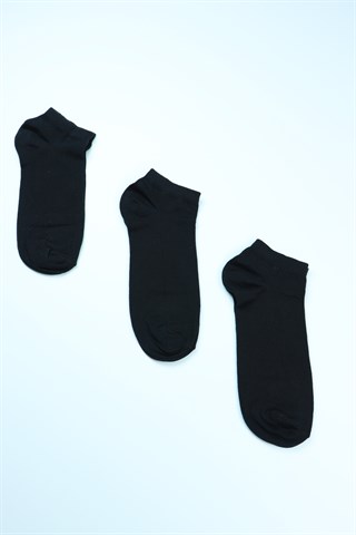 Erkek Siyah 3Lü Patik Çorap