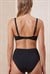 Kadın Siyah Battal Simli Toparlayıcı Bikini