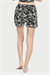 Kadın Siyah Çiçekli Viskon Şort