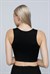 Kadın Siyah Fitilli Orta Boy Sporcu Crop