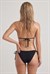 Kadın Siyah Gold Aksesuarlı Bağlamalı Üçgen Bikini Takımı