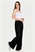 Kadın Siyah İki İplik İspanyol Paça Uzun Alt