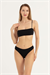 Kadın Siyah İp Askılı Bikini Takımı