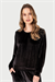 Kadın Siyah Kadife Uzunkol Üst