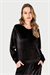 Kadın Siyah Kadife Uzunkol Üst