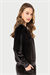 Kadın Siyah Kadife Uzunkol Üst