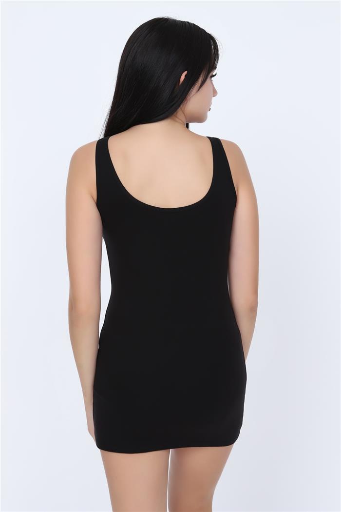 Kadın Siyah Kalın Askılı Tunik