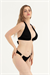 Kadın Siyah Kalp Detay Bikini Takım