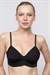 Kadın Siyah Kruvaze Lazer Kesim Toparlayıcı Sütyen