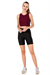 Kadın Siyah Lazer Kesim Cepli Kısa Sporcu Tayt