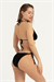 Kadın Siyah Önü İnci Detay Bikini Takım