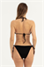 Kadın Siyah Önü İnci Detay Bikini Takım