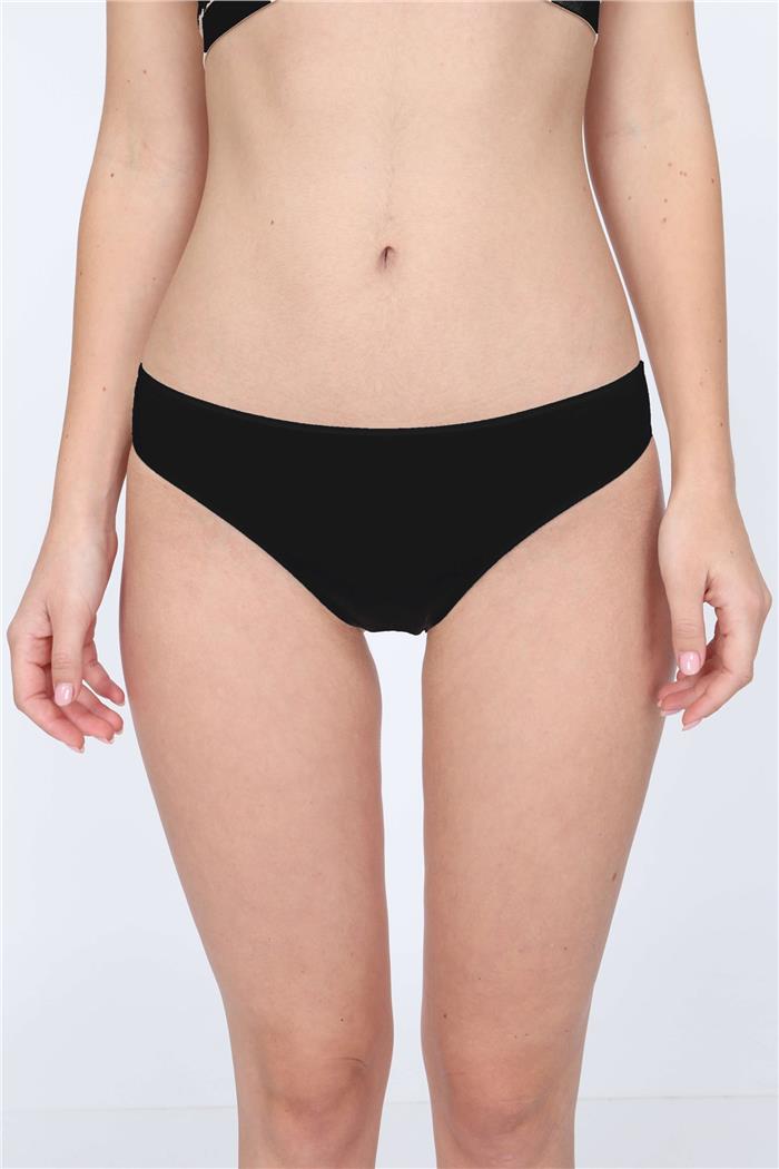 Kadın Siyah Penye Modal Slip