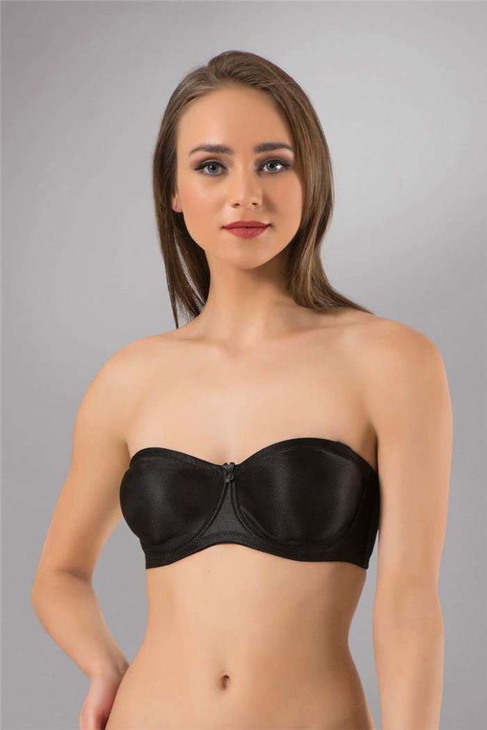 Kadın Siyah Straplez Minimizer Sütyen