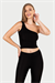 Kadın Siyah Tek Omuz Crop