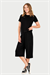 Kadın Siyah Viscon Geniş Kapri