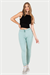 Kadın Su Yeşili İki İplik Slimfit Paça Alt