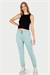 Kadın Su Yeşili İki İplik Slimfit Paça Alt