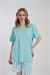 Kadın Su Yeşili Kısa Kollu Üst