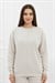 Kadın Taş Rengi 3 İplik Şardonlu Oversize Sweat