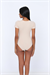 Kadın Ten Açık Yaka Yarım Kol Çıtçıtlı Body
